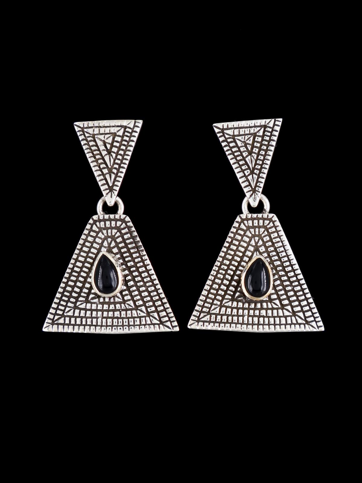 Pendientes colgantes con cruz de opalita de plata de ley navajo