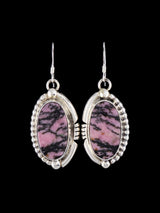 Navajo Rhodonite Sterling Silver Dangle Earrings