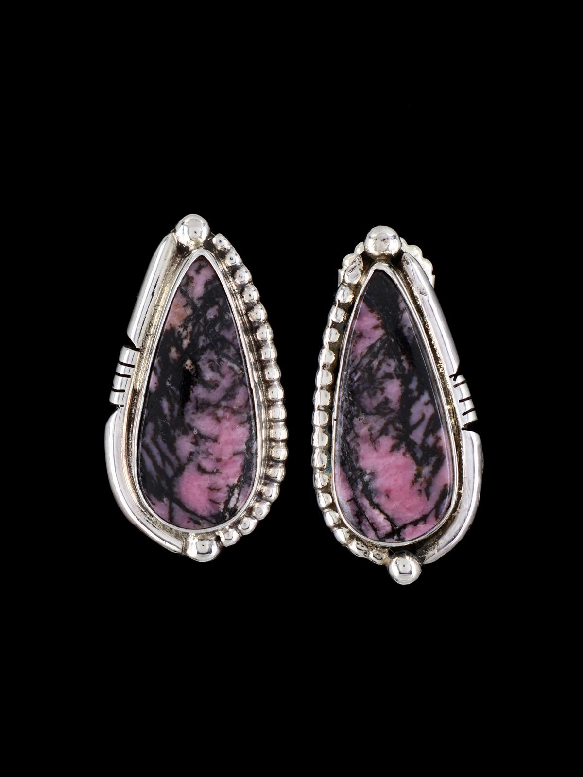 Navajo Rhodonite Sterling Silver Post Earrings
