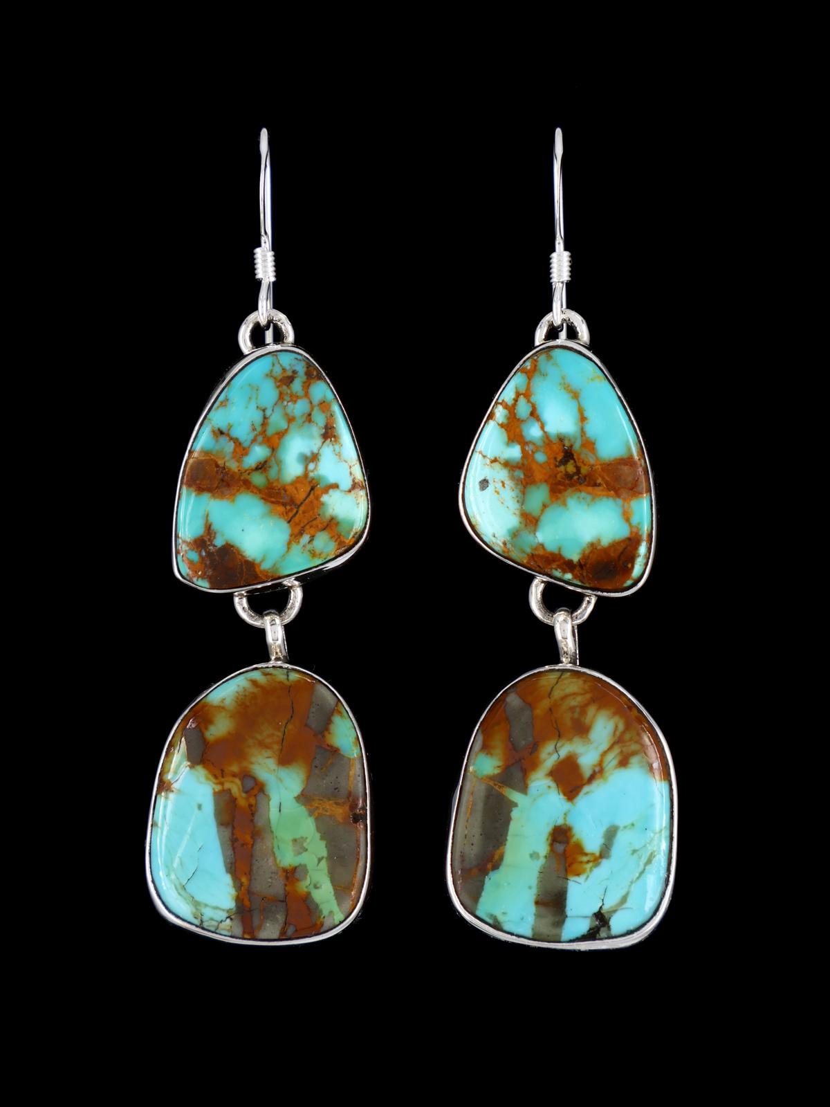 Navajo Turquoise Sterling Silver Dangle Earrings