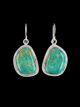 Navajo Armenian Turquoise Sterling Silver Dangle Earrings
