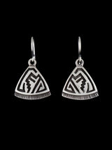 Native American Sterling Silver Overlay Dangle Earrings