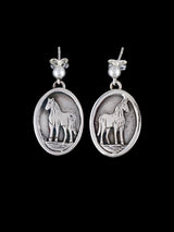 Native American Sterling Silver Horse Dangle Earrings