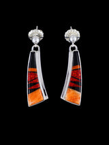 Native American Inlay Spiny Oyster Post Earrings