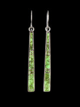 Boucles d'oreilles incrustées de pavés en argent sterling turquoise