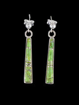 Boucles d'oreilles incrustées de pavés en argent sterling turquoise