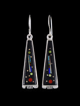 Native American Night Sky Inlay Dangle Earrings