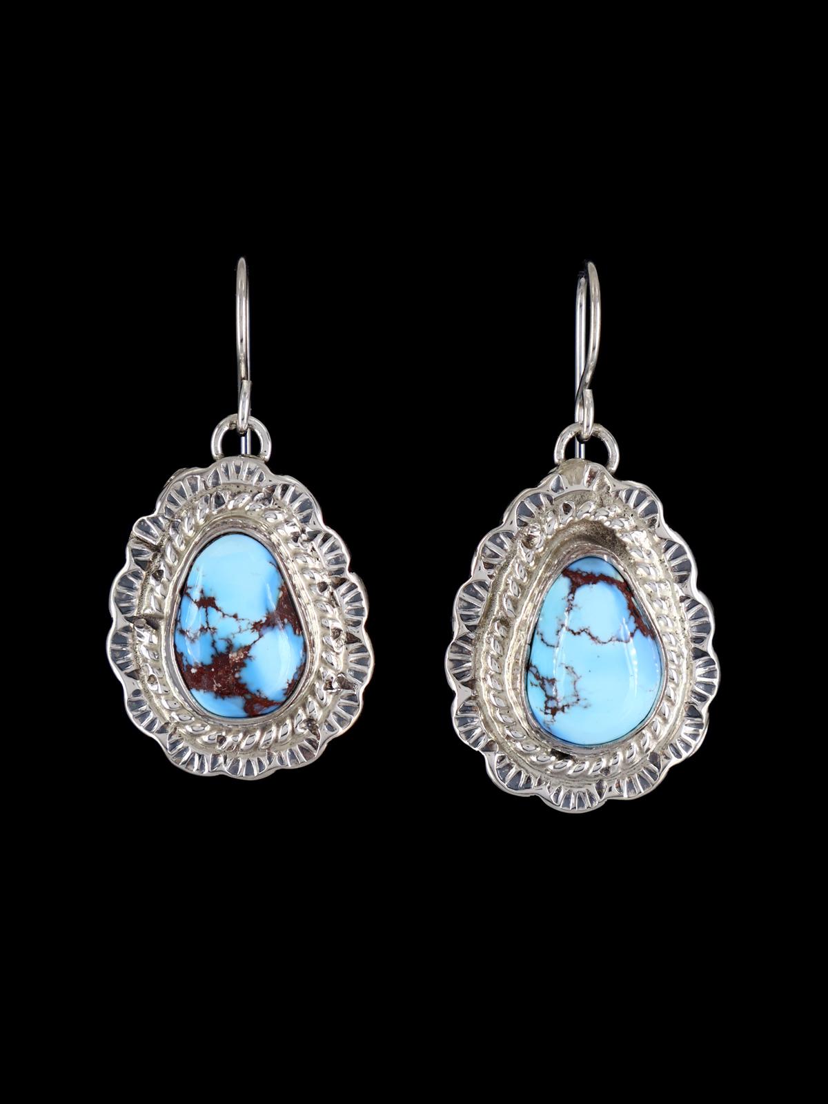 Boucles d'oreilles pendantes Navajo en argent sterling sodalite