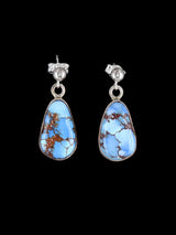 Navajo Sterling Silver Golden Hill Turquoise Post Earrings