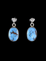 Navajo Sterling Silver Golden Hill Turquoise Post Earrings
