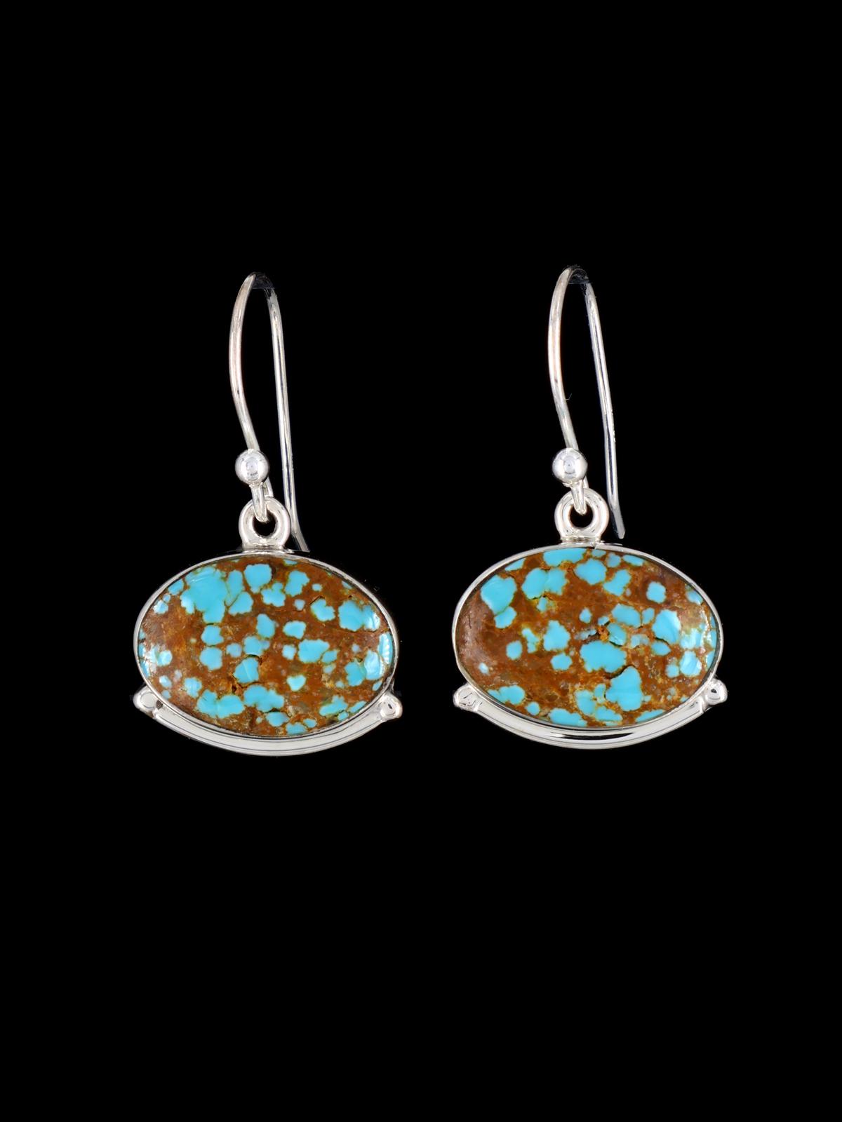 Navajo Sterling Silver #8 Turquoise Dangle Earrings