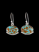 Navajo Sterling Silver #8 Turquoise Dangle Earrings