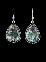 Boucles d'oreilles pendantes plumes Navajo en argent sterling