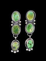 Navajo Sonoran Gold Turquoise Sterling Silver Post Earrings