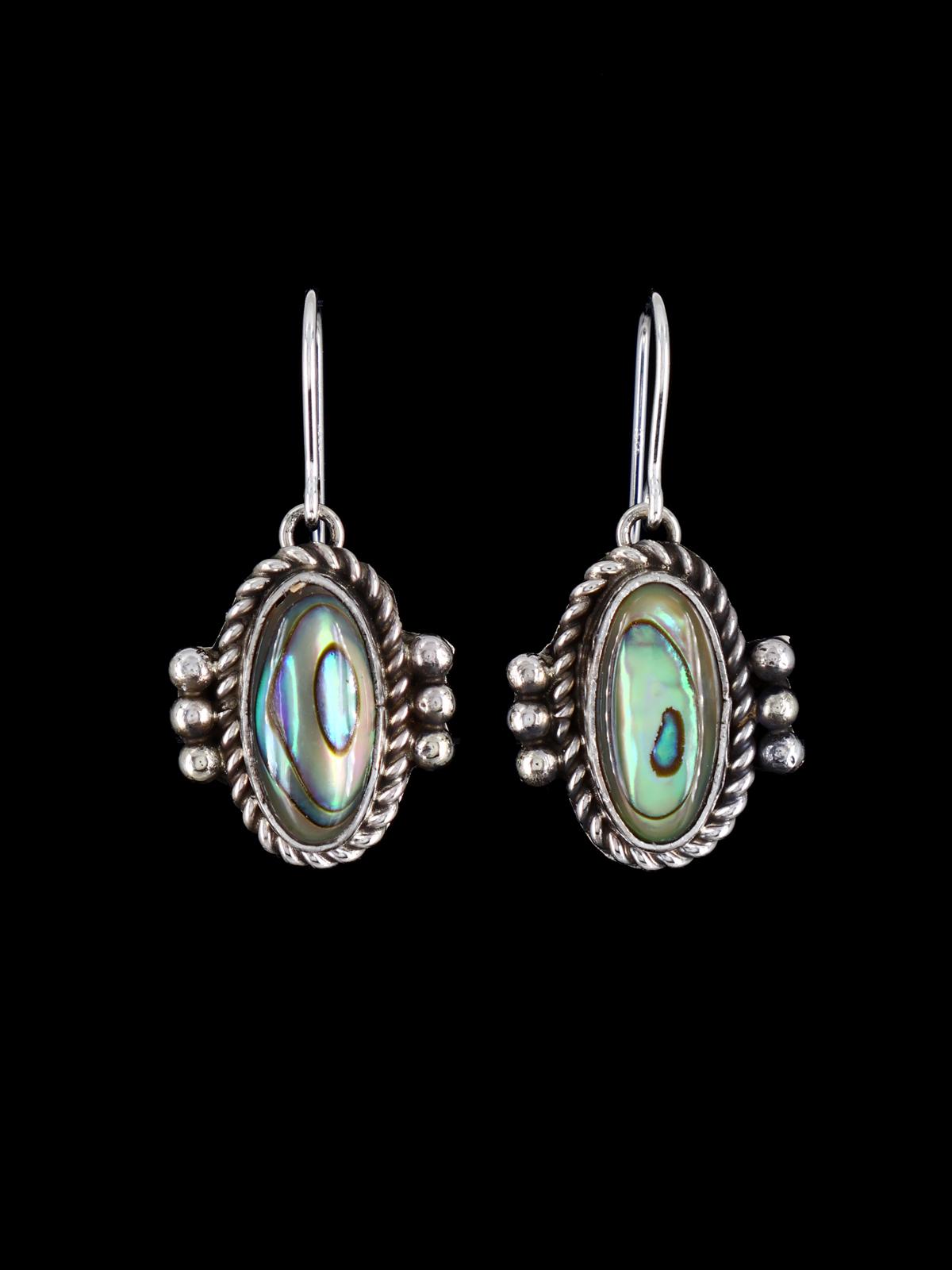 Native American Sterling Silver Abalone Earrings