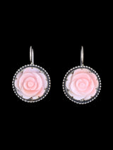 Pendientes colgantes de corazón con opalita con incrustaciones de nativos americanos