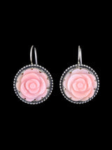 Pendientes colgantes de corazón con opalita con incrustaciones de nativos americanos