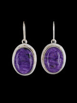 Navajo Sterling Silver Purple Charoite Dangle Earrings