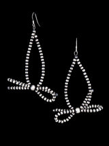 Navajo Sterling Silver Beaded Bows Dangle Earrings