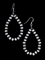 Navajo Sterling Silver Beaded Dangle Earrings