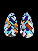 Boucles d'oreilles pendantes avec incrustation de turquoise Santo Domingo