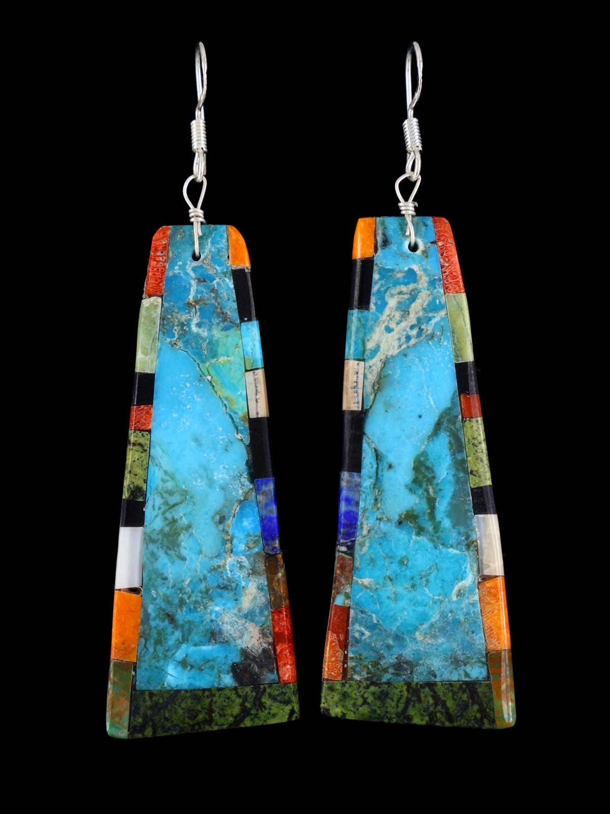 Boucles d'oreilles pendantes en mosaïque incrustée Santo Domingo