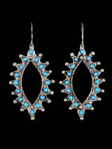 Pendientes colgantes Zuni turquesa de joyería nativa americana