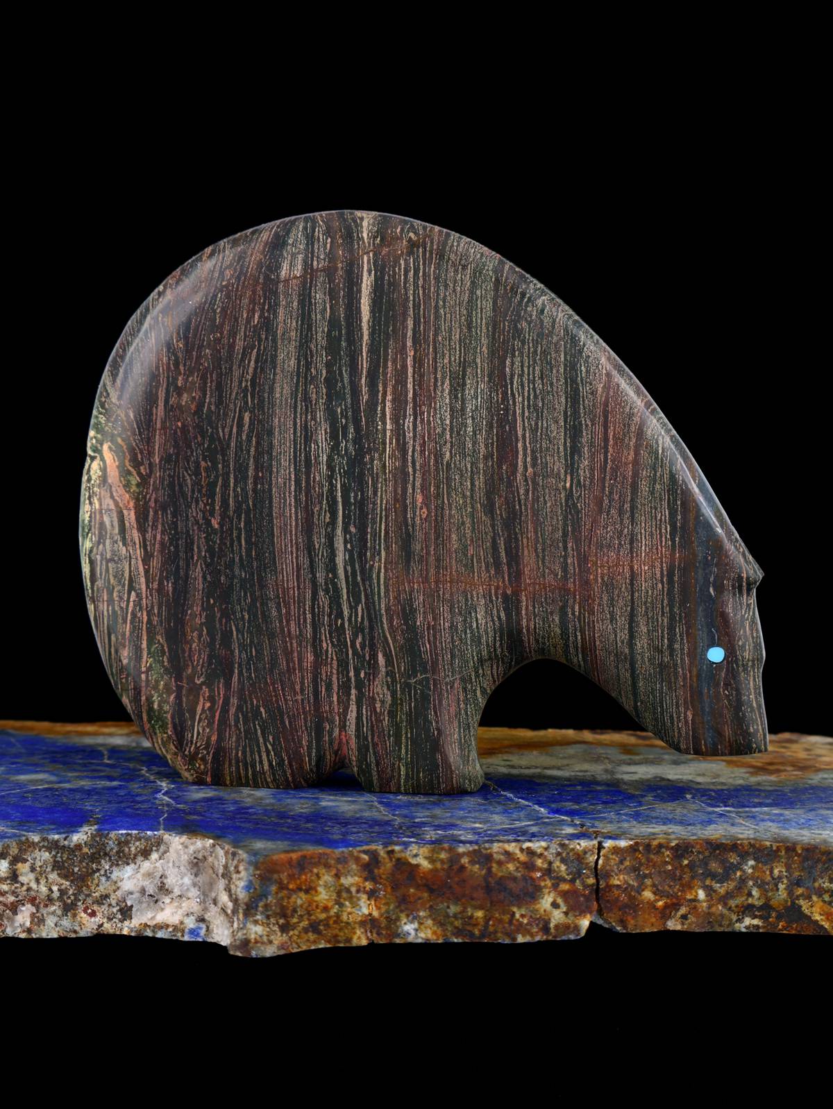 Folded Metasediment Medicine Bear Zuni Fetish