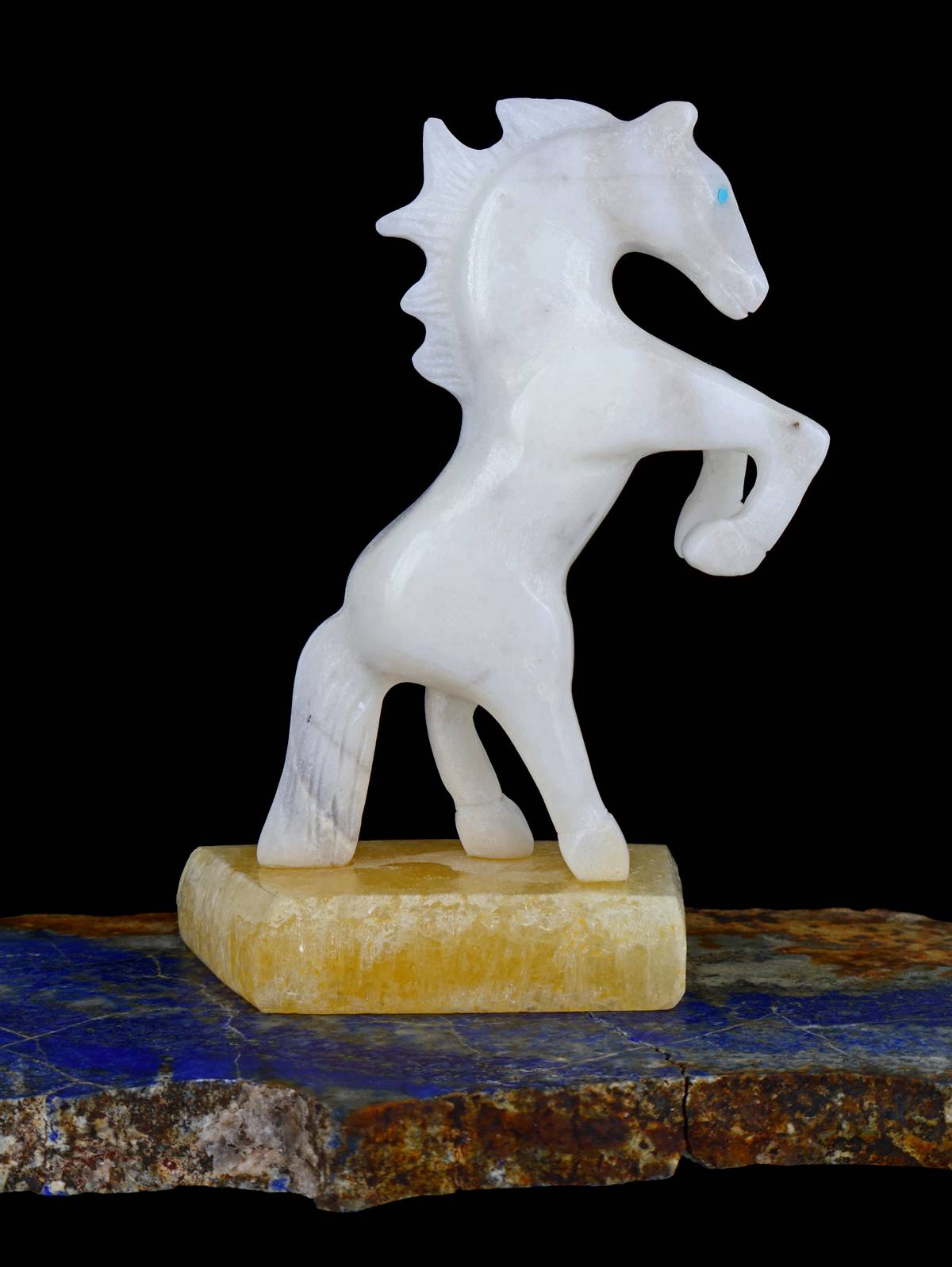 White Marble Horse Zuni Fetish