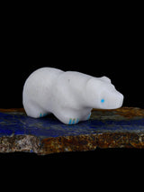 White Marble Bear Zuni Fetish
