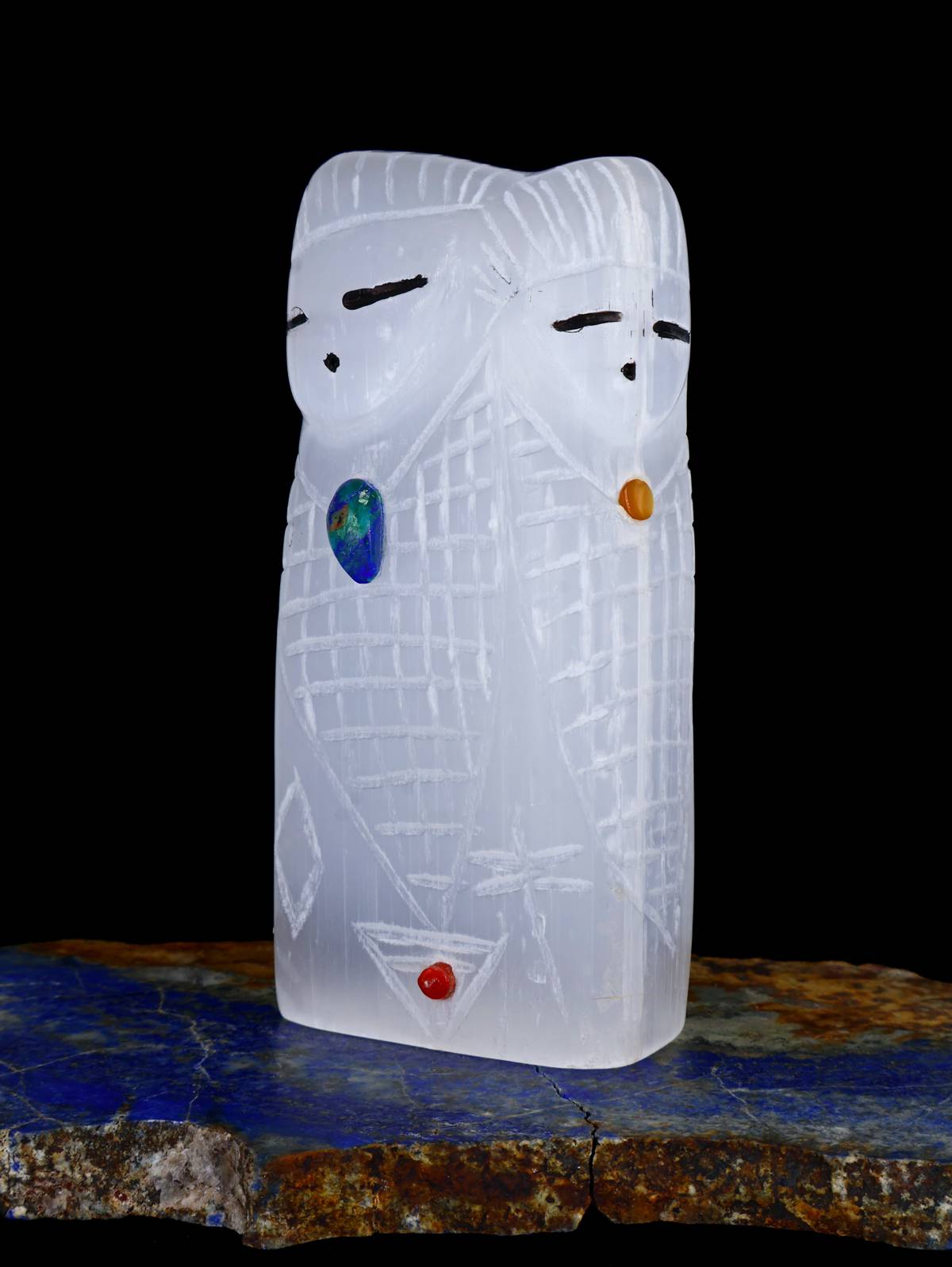 Selenite Double Maiden Zuni Fetish