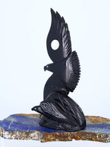 Large Black Marble Eagle Zuni Fetish
