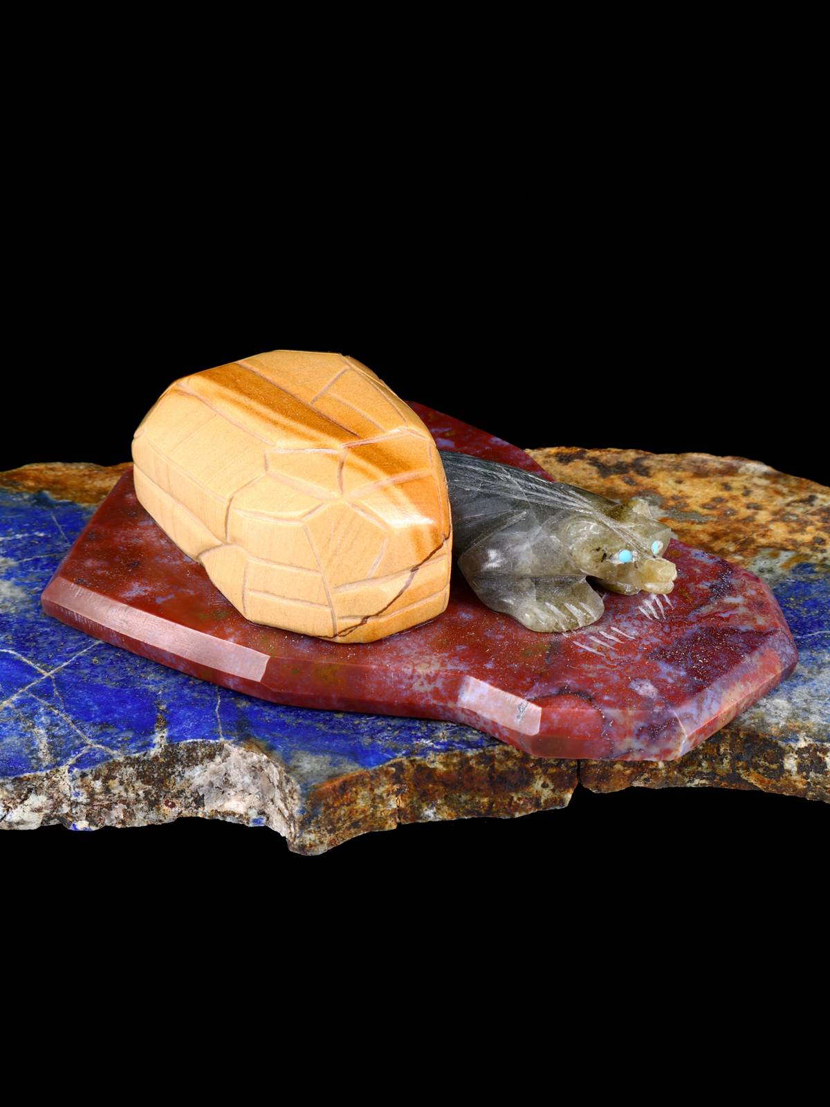 Labradorite Cave Badger Zuni Fetish
