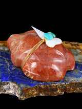 Watermelon Serpentine Frog Zuni Fetish