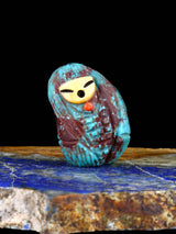 Hibou d'albâtre orange Zuni Fetish