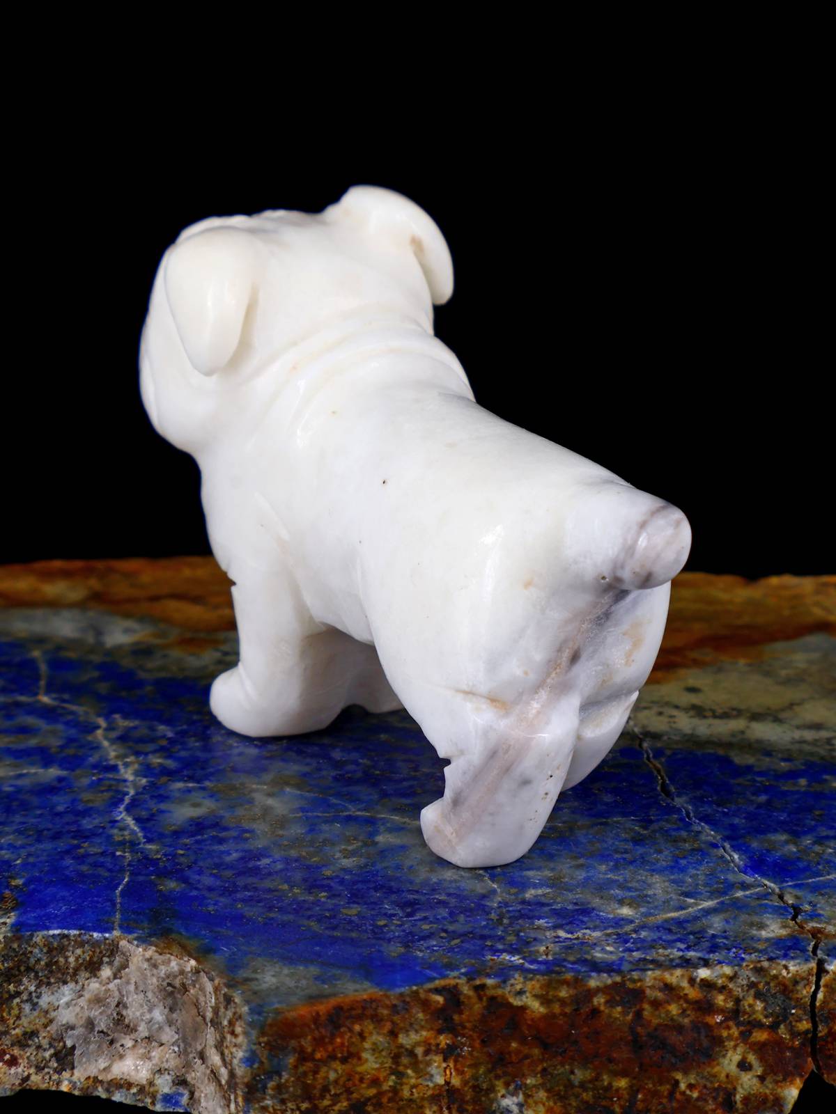 White Marble Dog Zuni Fetish