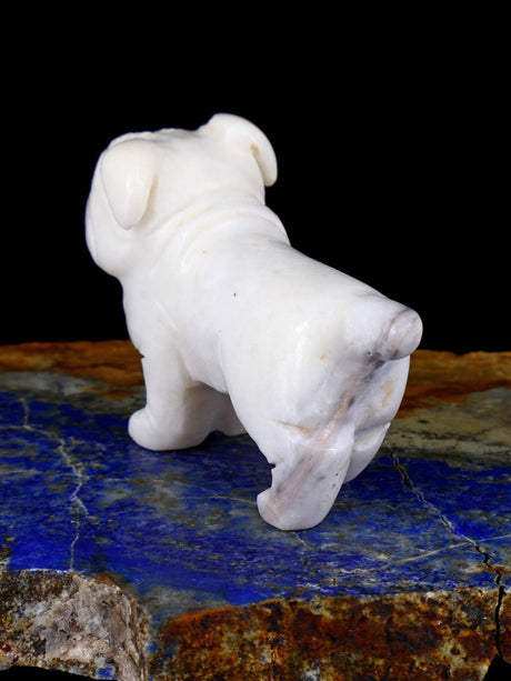 White Marble Dog Zuni Fetish