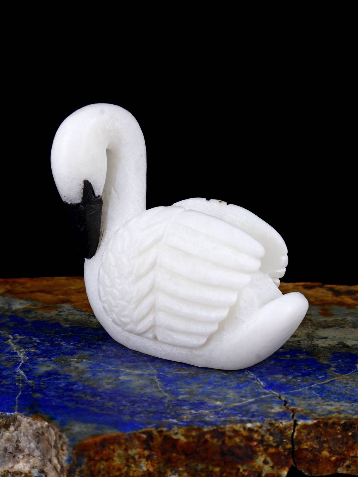 White Marble Swan Zuni Fetish