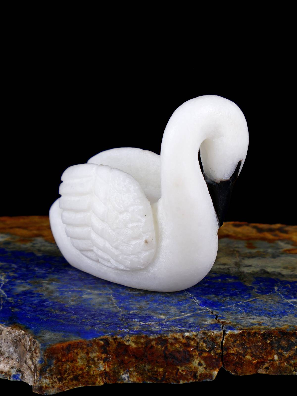 White Marble Swan Zuni Fetish