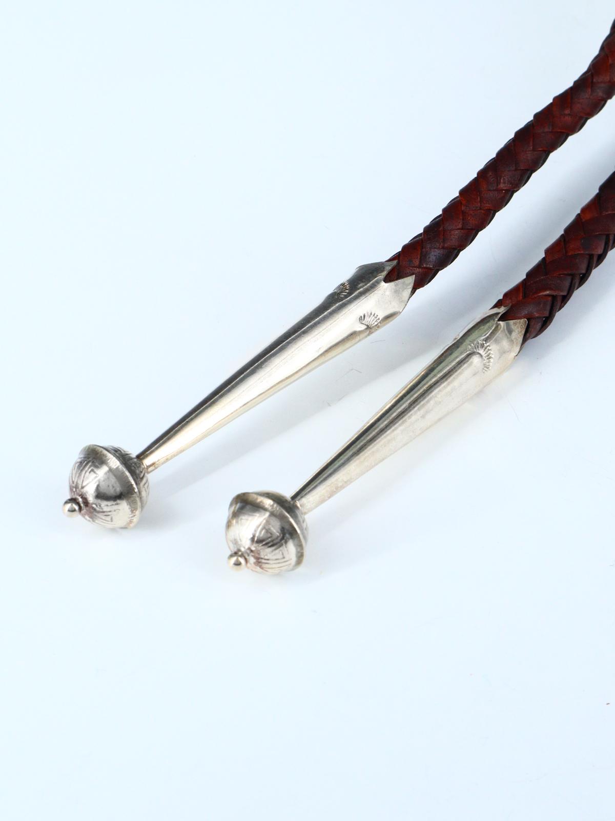 Native American Sterling Silver Natural Turquoise Bolo Tie