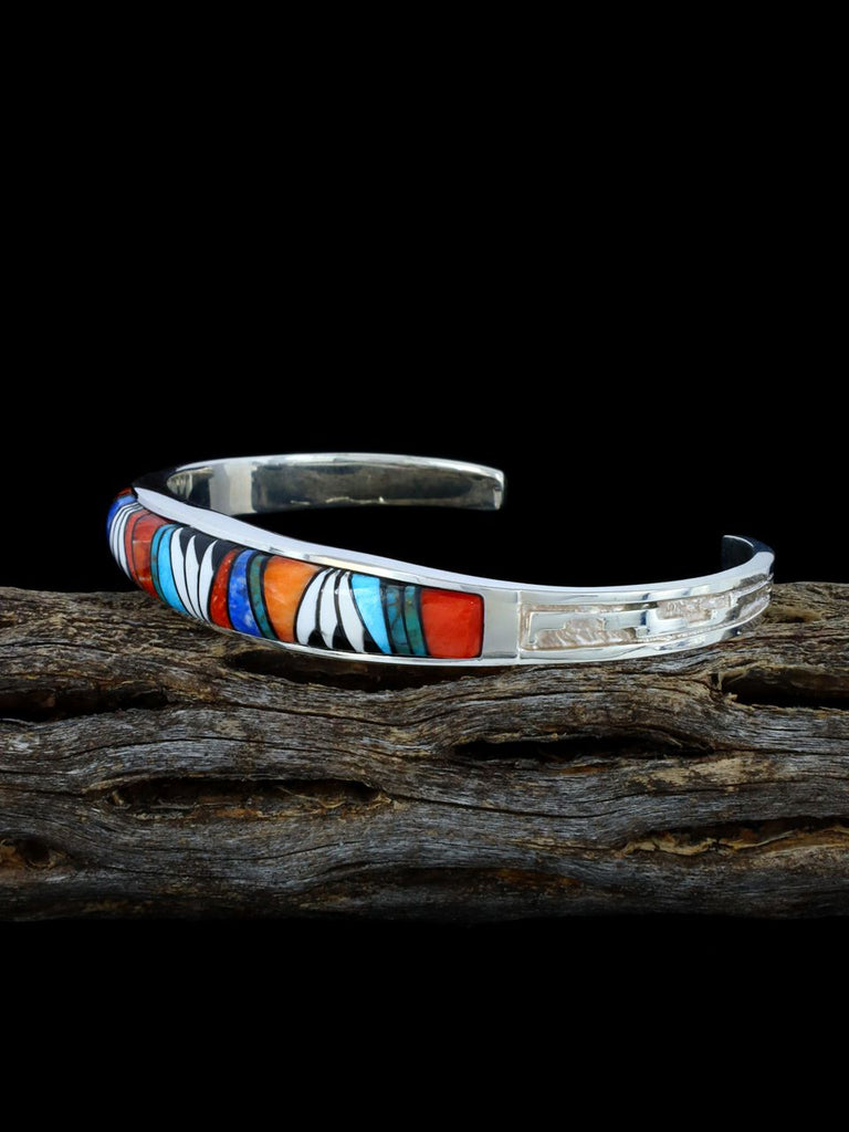 Native American Jewelry Multistone Inlay Cuff Bracelet - PuebloDirect.com