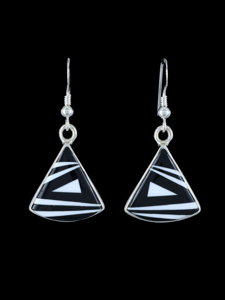 Native American Jade and Shell Inlay Dangle Earrings - PuebloDirect.com