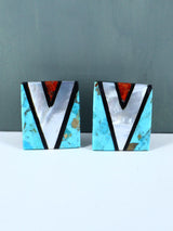 Collar de mosaico de concha blanca de Santo Domingo, indio nativo americano