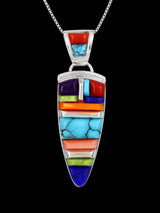 Native American Multistone Cobblestone Inlay Pendant - PuebloDirect.com