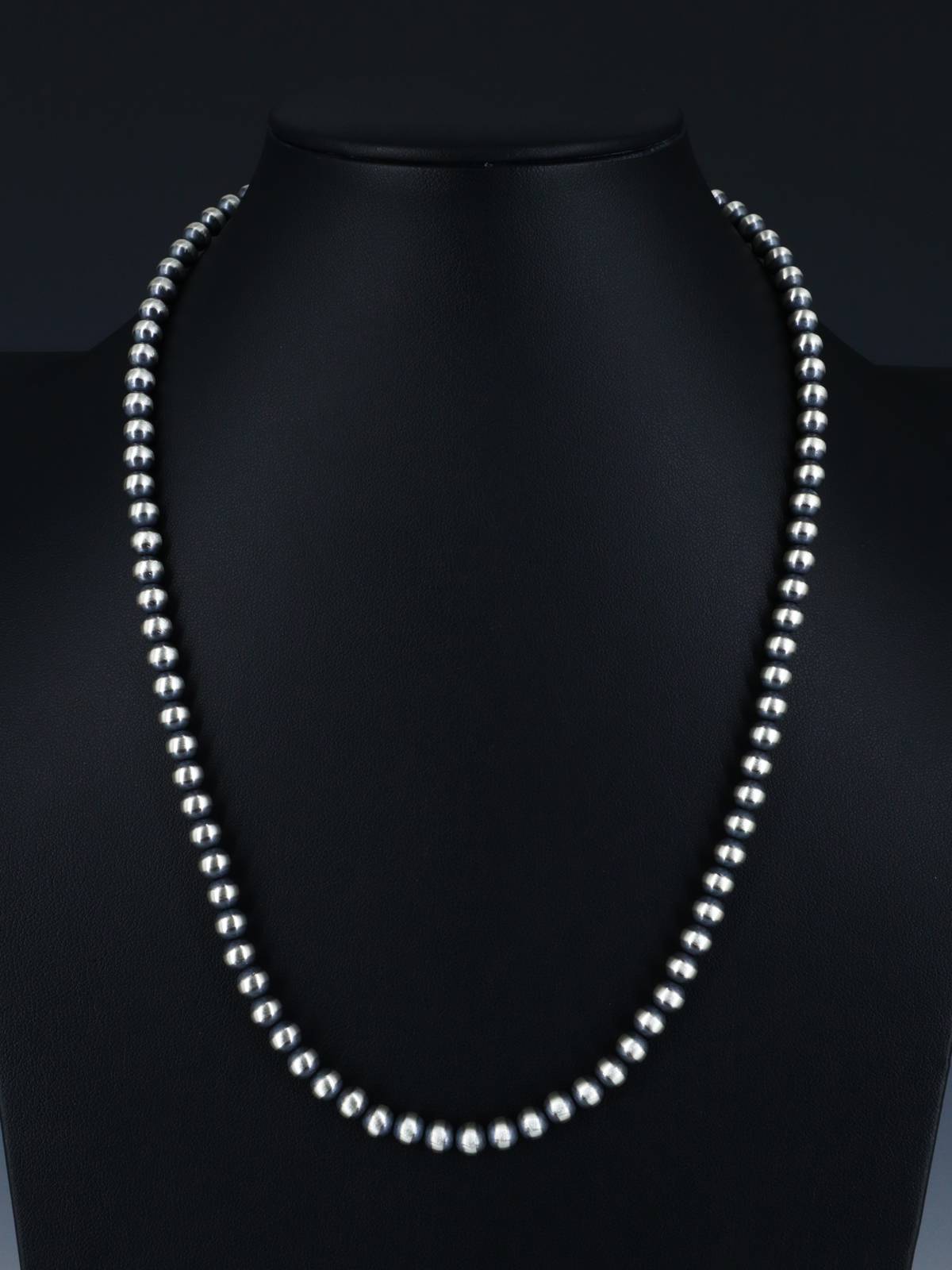 6mm Sterling Silver Beaded Necklace, Multiple Lengths - PuebloDirect.com