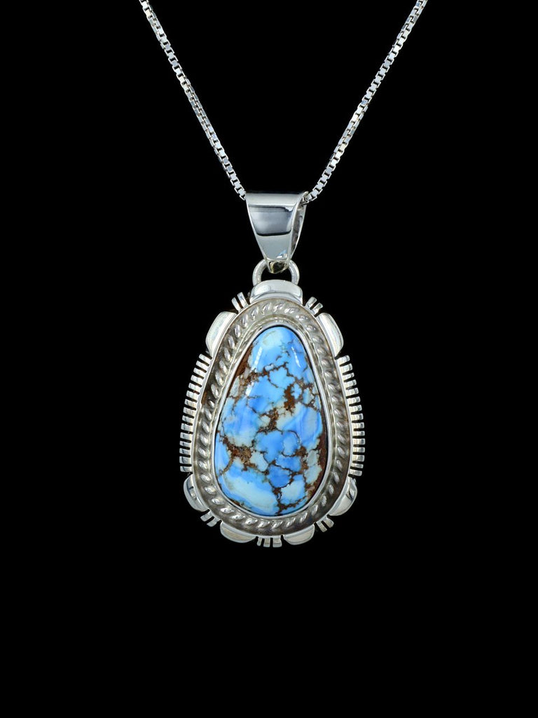 Sterling Silver Golden Hill Turquoise Navajo Pendant - PuebloDirect.com