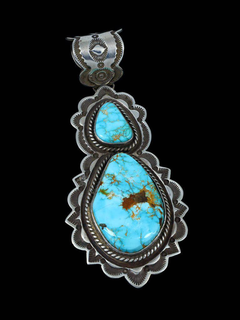 Navajo Sterling Silver Natural Royston Turquoise Pendant - PuebloDirect.com