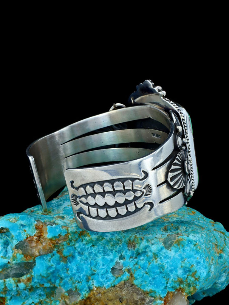 Native American Jewelry Sterling Silver Natural Royston Turquoise Cuff Bracelet - PuebloDirect.com