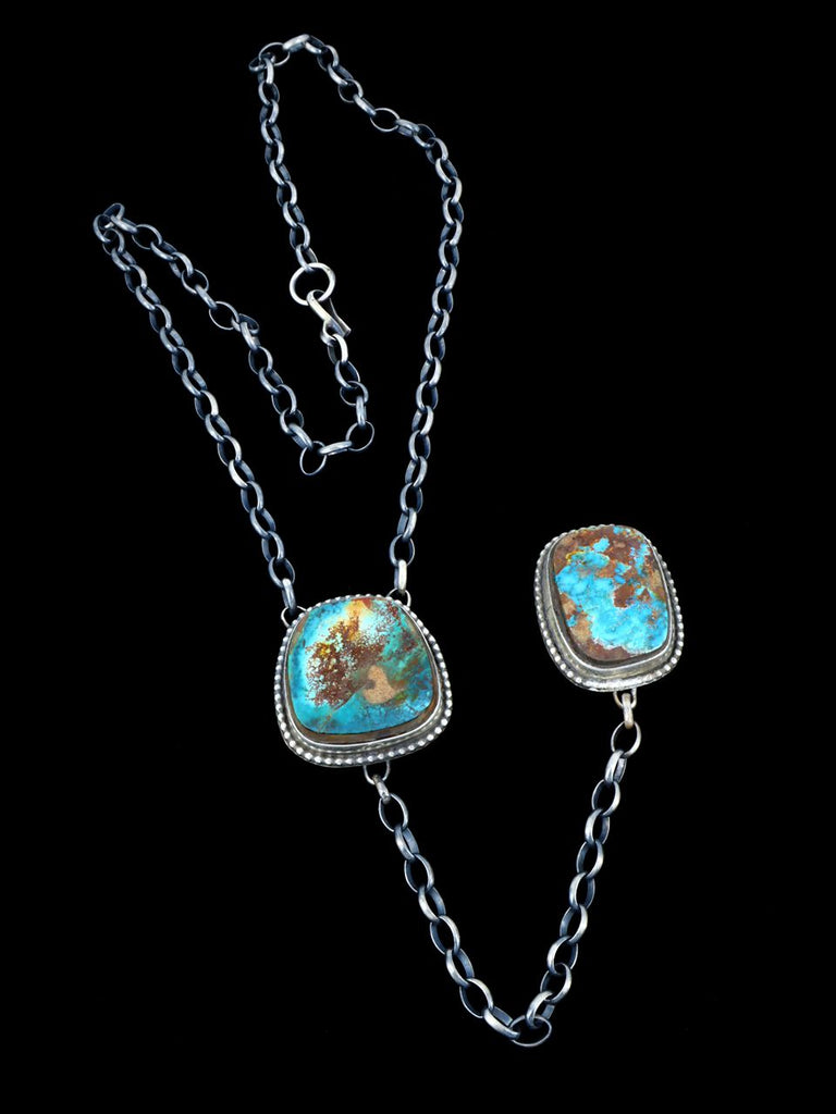 Native American Jewelry Royston Turquoise Lariat Y Necklace - PuebloDirect.com