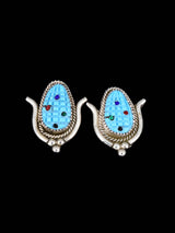 Native American Jewelry Zuni Turquoise Corn Post Earrings - PuebloDirect.com